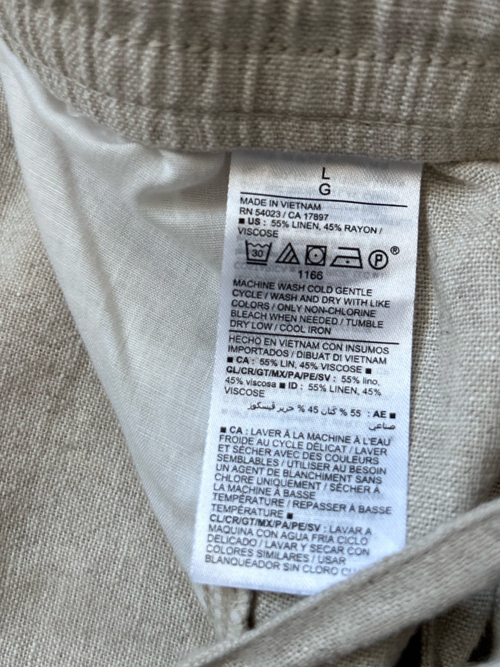 Linen blend neutral cream summer beachy beach Women’s Casual Shorts natural - Picture 3 of 7